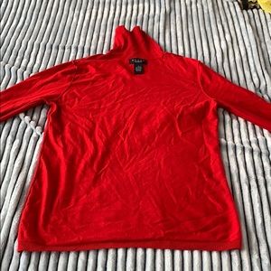 Red turtle neck